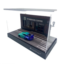 Load image into Gallery viewer, Starbucks 1:64 Diorama with battery powered lamp post